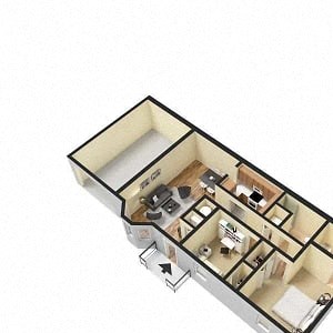 2 bedroom 2 bath – Garden with attached garage